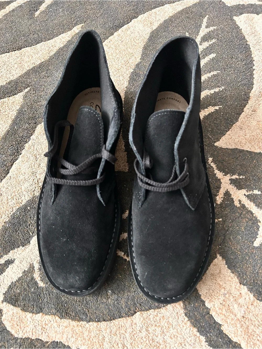 Clarks Black Suede Chukka/Bushacre Boots for Men